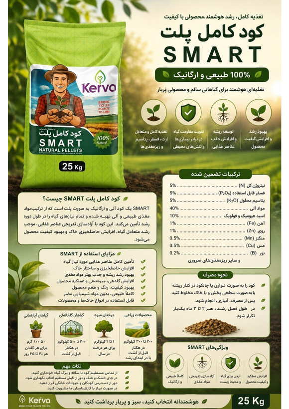 کودهای طبیعی و ارگانیک کروا (سبوسیب): N.P.K.S/محرک رشد/فروت ست/هیومیک اسید/تریکودرما/باسیلوس سوپتیلیس/کودکامل پلتsmart